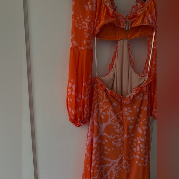 PatBo Coral Print Beach Dress Orange Pink sz S - Picture 14 of 16